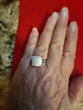 Sterling Silver Size 7  Moonstone Ring - Women Jewelry